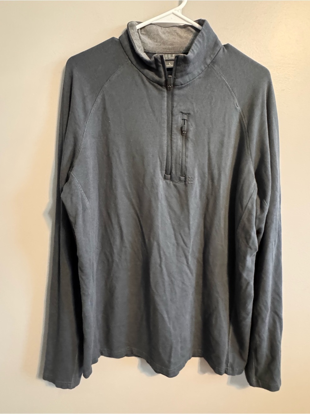 Free Fly Men’s Large Bamboo Fleece Quarter Zip Pullover Gray Outdoor